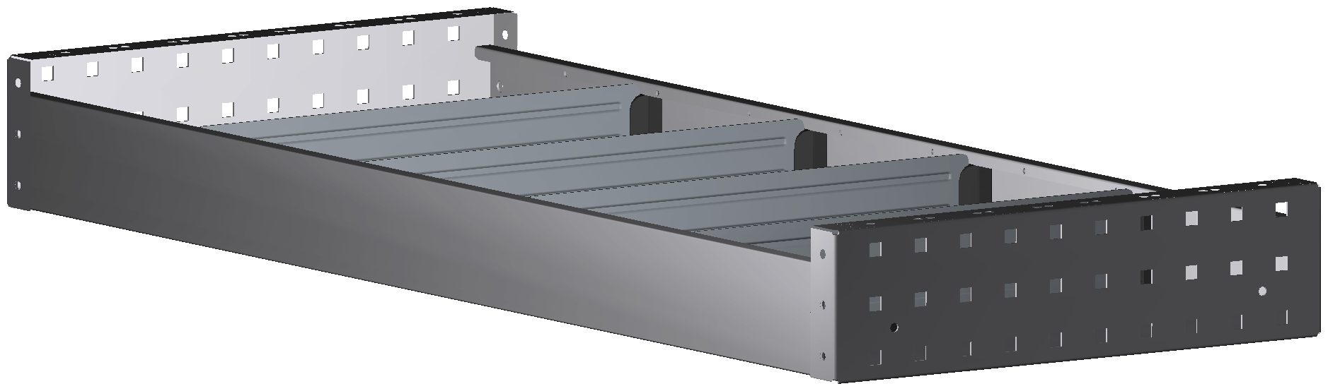 ALU-TECH REGAL 1.014X108X410 MIT 4 TRENNWÄNDEN + ANTIRUTSCHMATTE