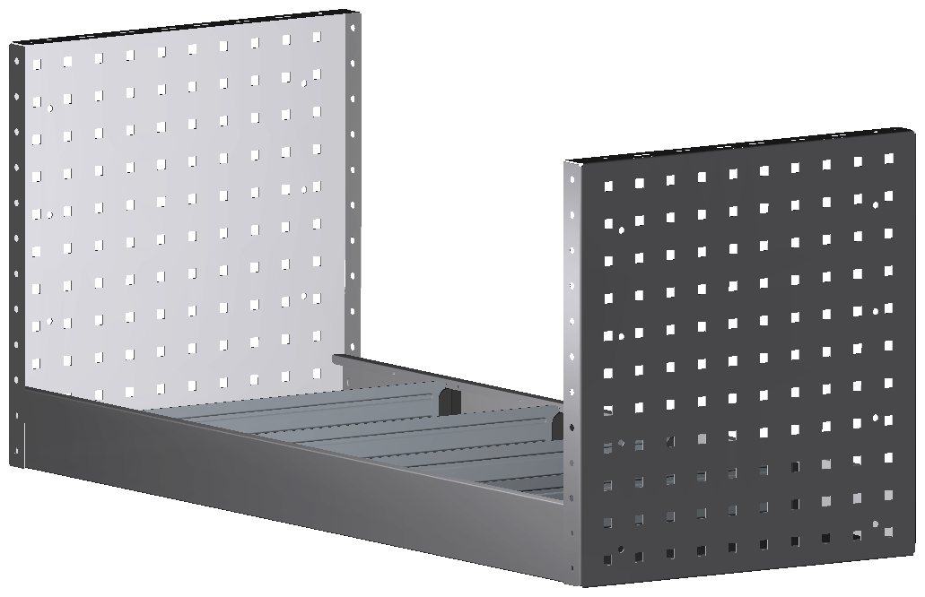 ALU-TECH REGAL 1.014X432X410 MIT 4 TRENNWÄNDEN + ANTIRUTSCHMATTE