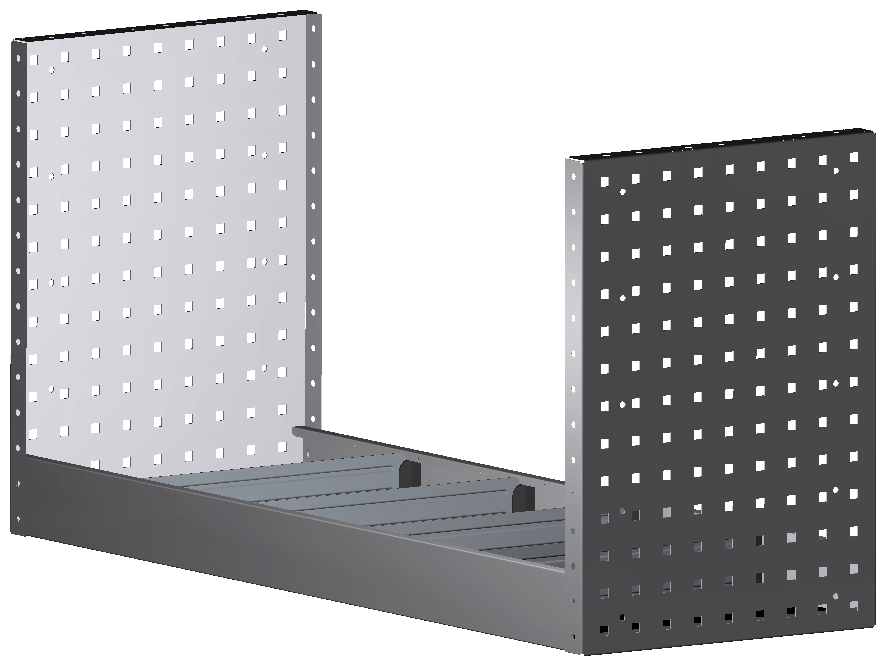 ALU-TECH REGAL 1.014X504X360 MIT 4 TRENNWÄNDEN + ANTIRUTSCHMATTE