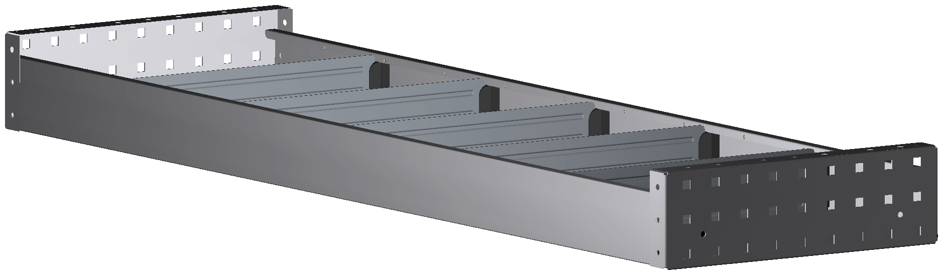 ALU-TECH REGAL 1.268X108X360 MIT 5 TRENNWÄNDEN + ANTIRUTSCHMATTE
