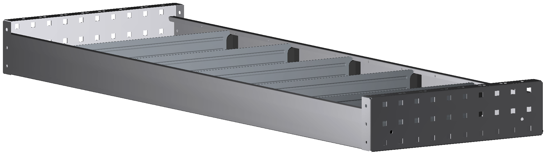 ALU-TECH REGAL 1.268X108X410 MIT 5 TRENNWÄNDEN + ANTIRUTSCHMATTE