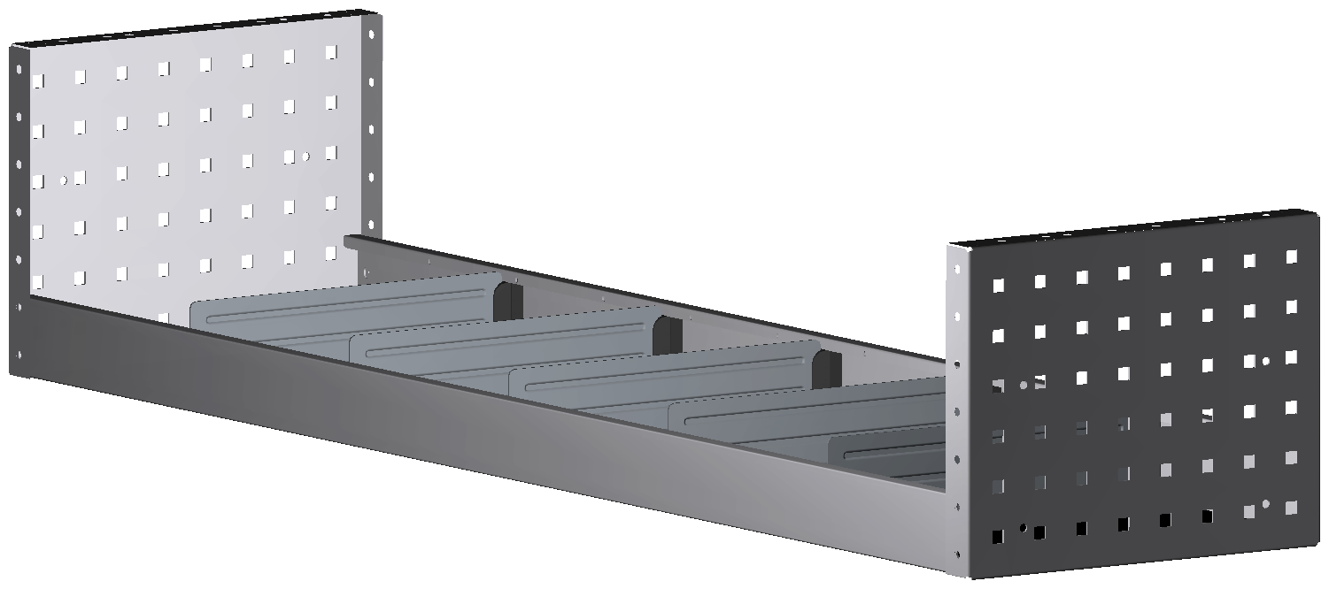 ALU-TECH REGAL 1.268X252X320 MIT 5 TRENNWÄNDEN + ANTIRUTSCHMATTE