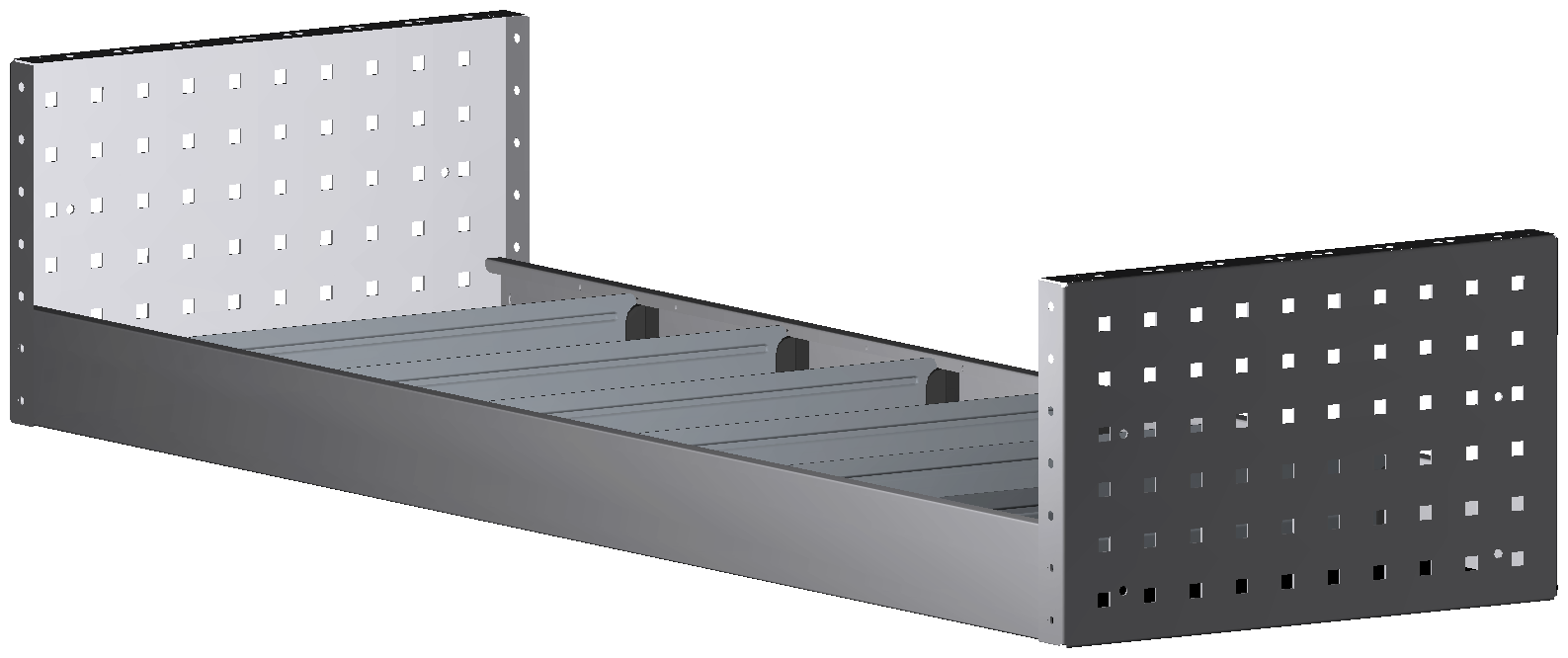 ALU-TECH REGAL 1.268X252X410 MIT 5 TRENNWÄNDEN + ANTIRUTSCHMATTE