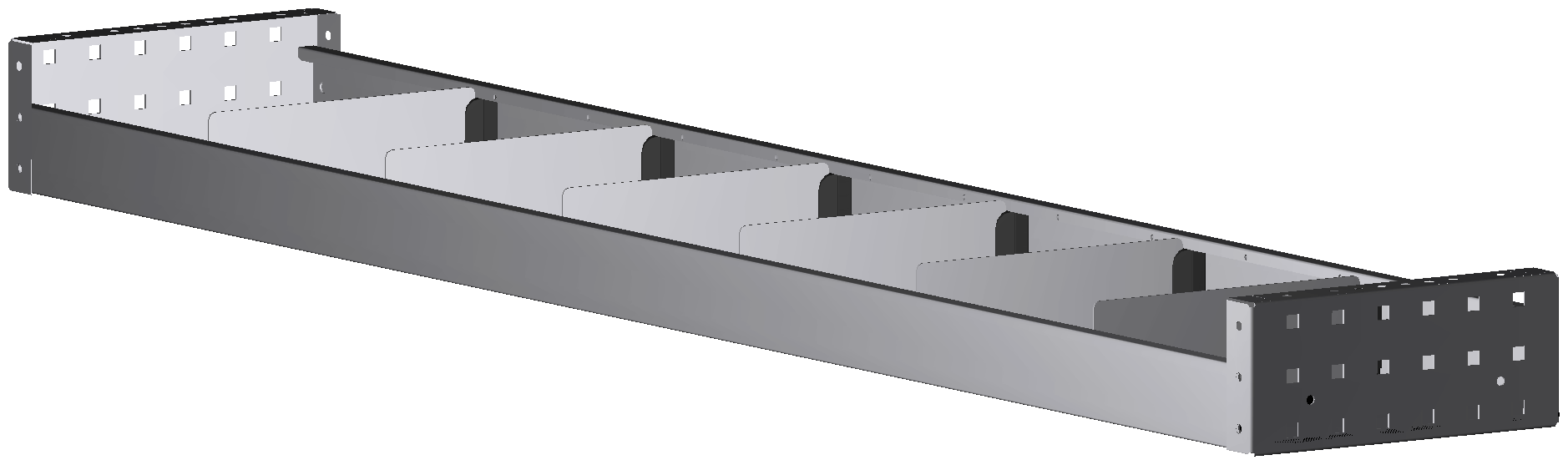 ALU-TECH REGAL 1.521X108X260 MIT 6 TRENNWÄNDEN + ANTIRUTSCHMATTE