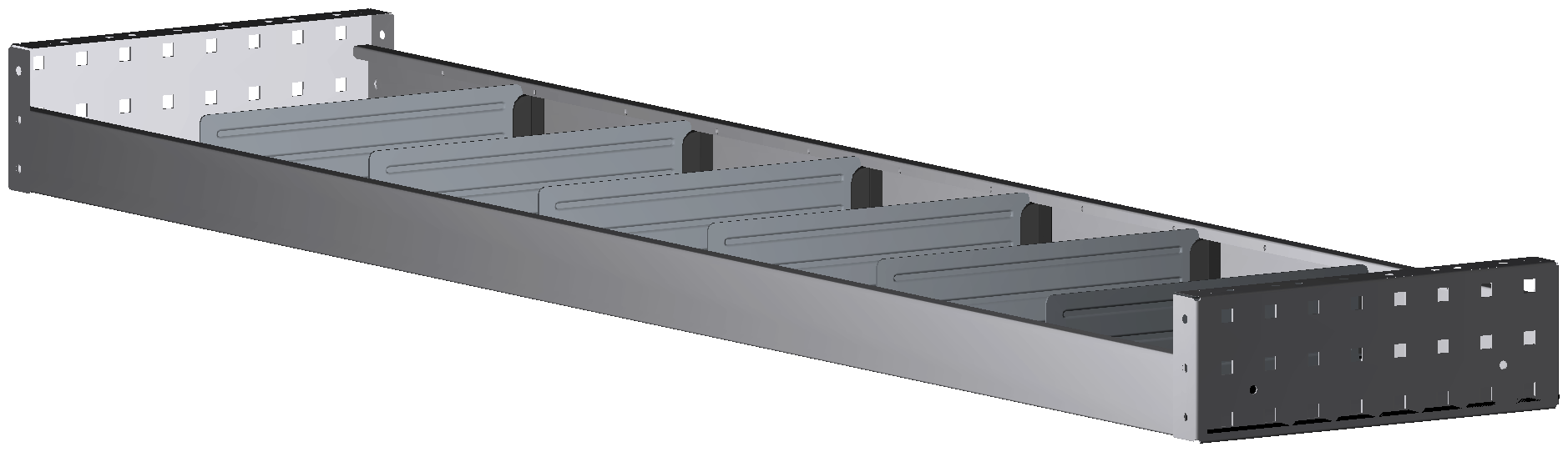 ALU-TECH REGAL 1.521X108X320 MIT 6 TRENNWÄNDEN + ANTIRUTSCHMATTE