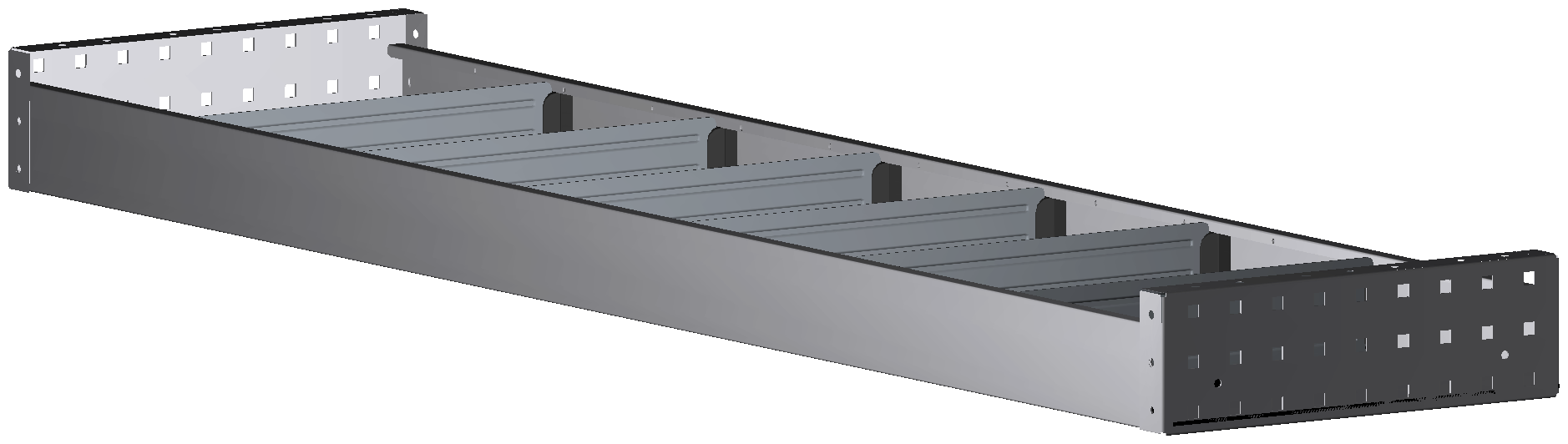 ALU-TECH REGAL 1.521X108X360 MIT 6 TRENNWÄNDEN + ANTIRUTSCHMATTE