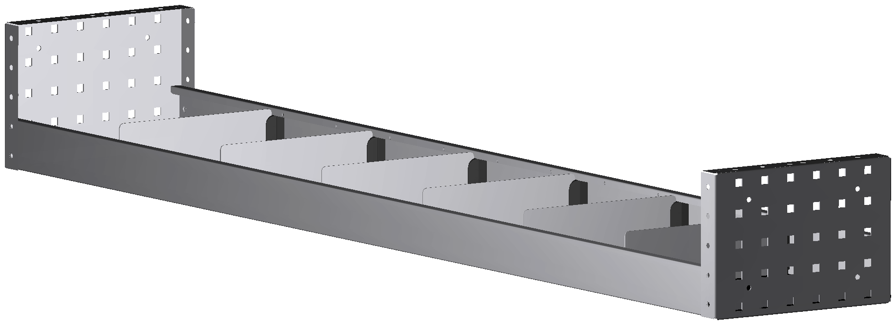 ALU-TECH REGAL 1.521X180X260 MIT 6 TRENNWÄNDEN + ANTIRUTSCHMATTE