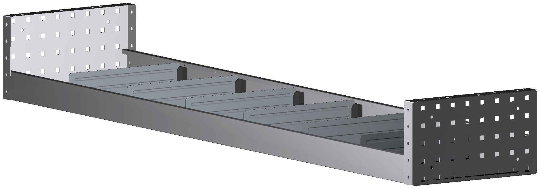ALU-TECH REGAL 1.521X180X320 MIT 6 TRENNWÄNDEN + ANTIRUTSCHMATTE