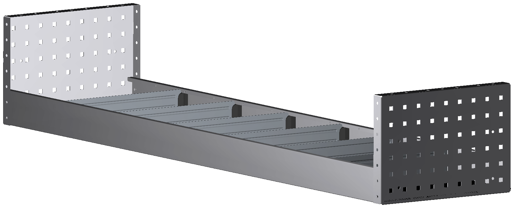 ALU-TECH REGAL 1.521X252X360 MIT 6 TRENNWÄNDEN + ANTIRUTSCHMATTE