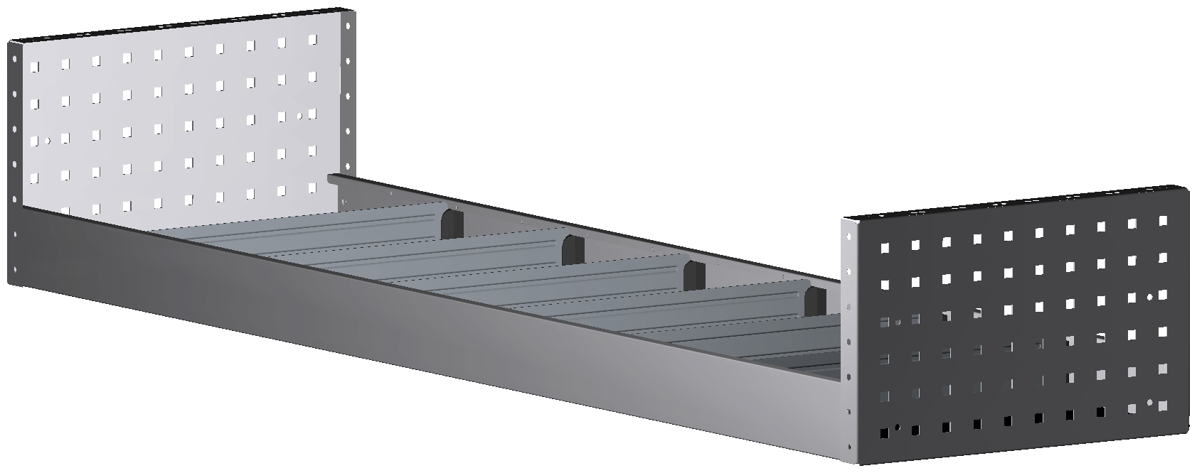 ALU-TECH REGAL 1.521X252X410 MIT 6 TRENNWÄNDEN + ANTIRUTSCHMATTE