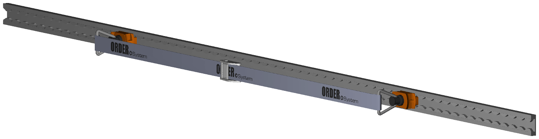 AIRLINE-SCHIENE L 1500mm INKLUSIVE GURT MIT FITTINGUND KLEMME L 3000mm 500daN
