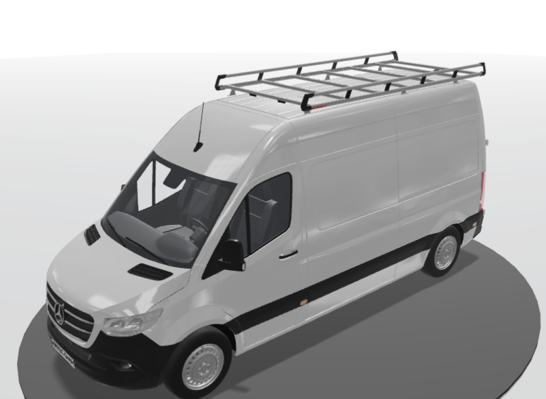 Dachträger Galerie Q19 aus Aluminium für Sprinter 18- L2H2