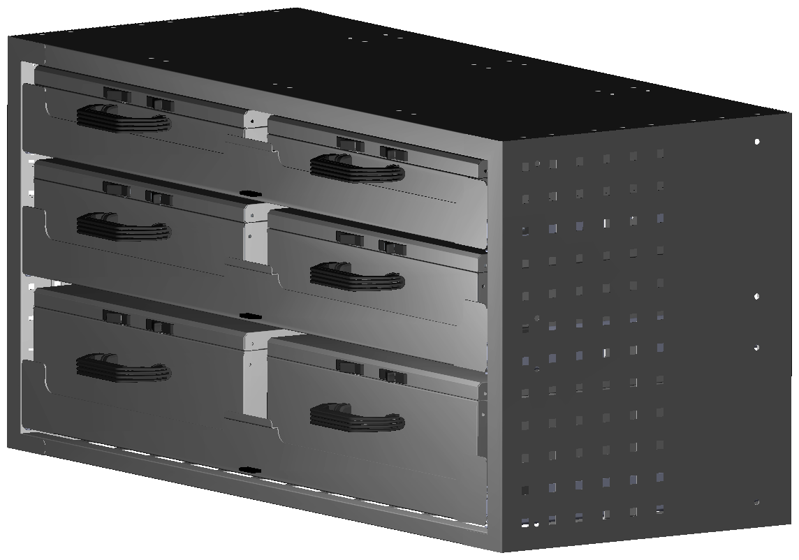 SCHUBKASTEN 1014X483X410 MIT 3 TABLAREN INKL. 2 KOFFER 6623 + 2 KOFFER 10048 + 2 KOFFER 13046