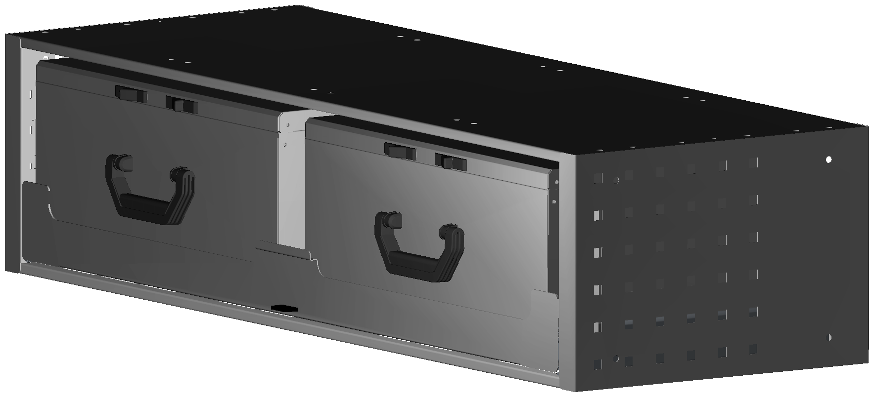 SCHUBKASTEN 1014X241X360 MIT 1 TABLAR INKL. 2 KOFFER 17300