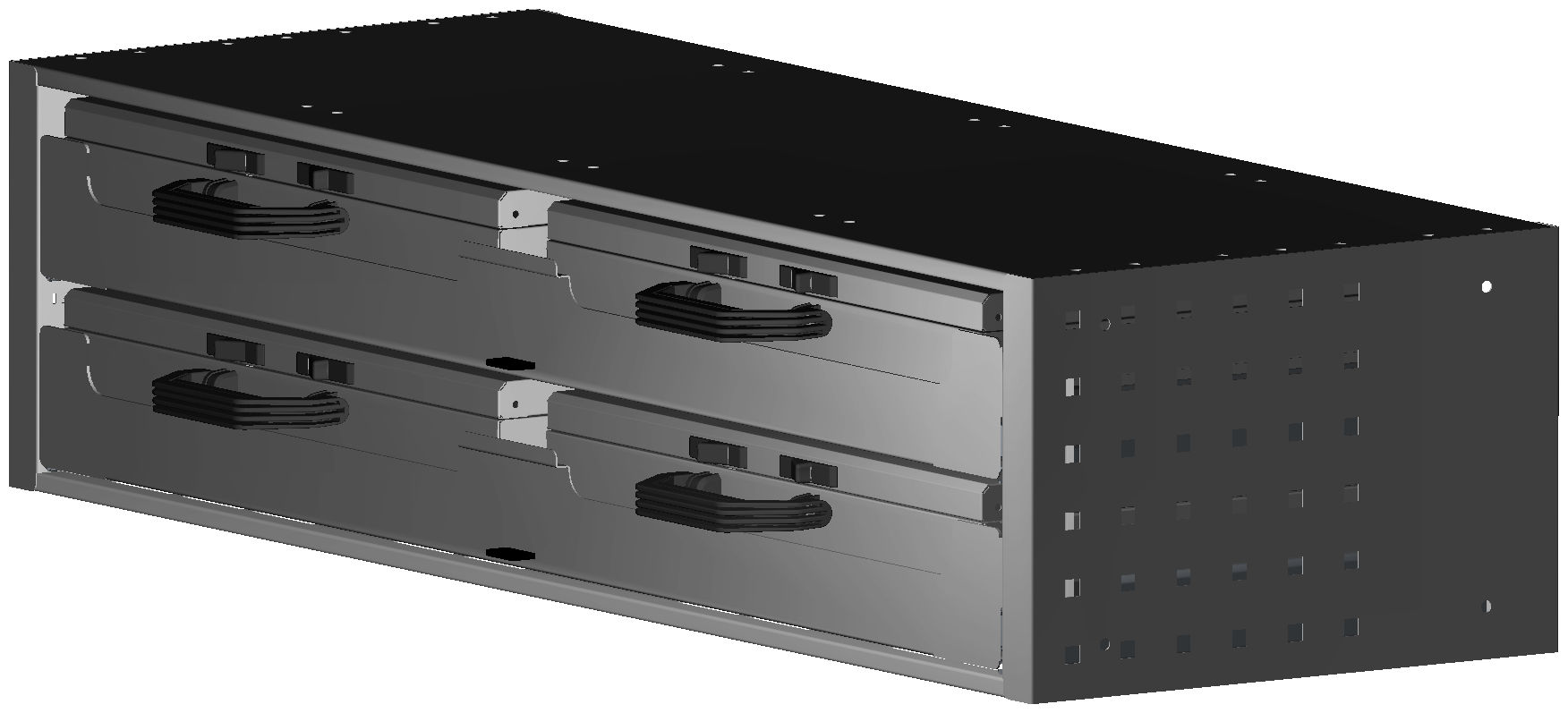 SCHUBKASTEN 1014X241X360 MIT 2 TABLAREN INKL. 2 KOFFER 6623 + 2 KOFFER 6608