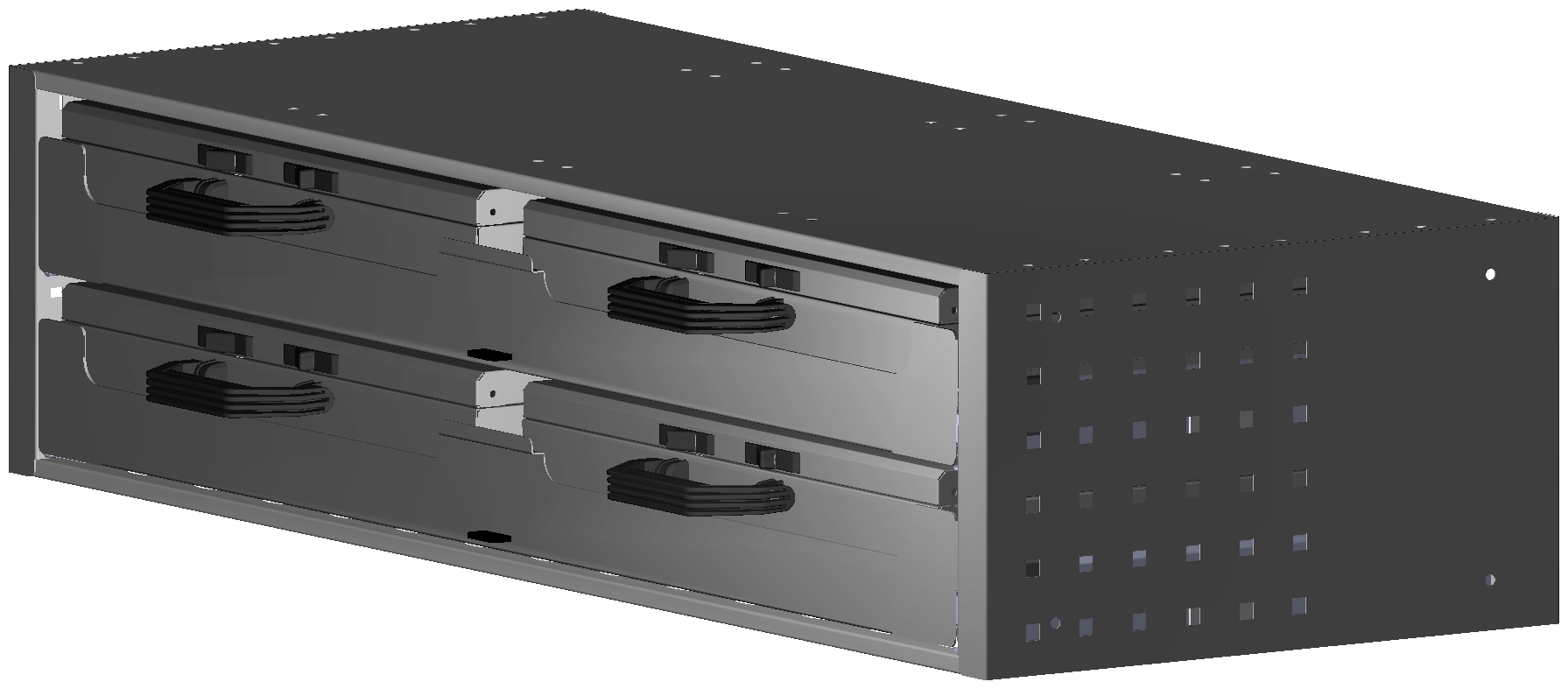 SCHUBKASTEN 1014X241X410 MIT 2 TABLAREN INKL. 2 KOFFER 6623 + 2 KOFFER 6608