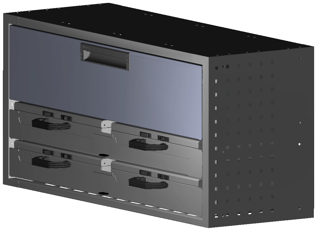 SCHUBKASTEN 1014X483X360 MIT 2 TABLAREN INKL. 2 KOFFER 6623 + 2 KOFFER 6608 + 1 SCHUBL.H200