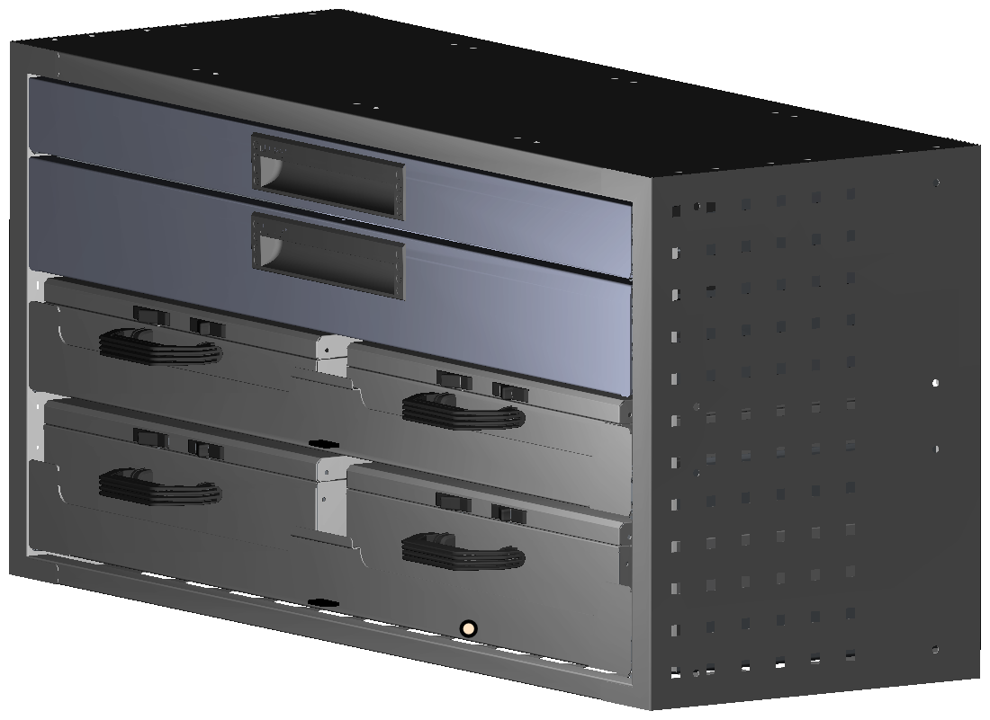 SCHUBKASTEN 1014X483X360 MIT 2 TABLAREN INKL. 2 KOFFER 6623 + 2 KOFFER 100401 + 1 SCHUBL.H66 + 1 SHUBL.H100