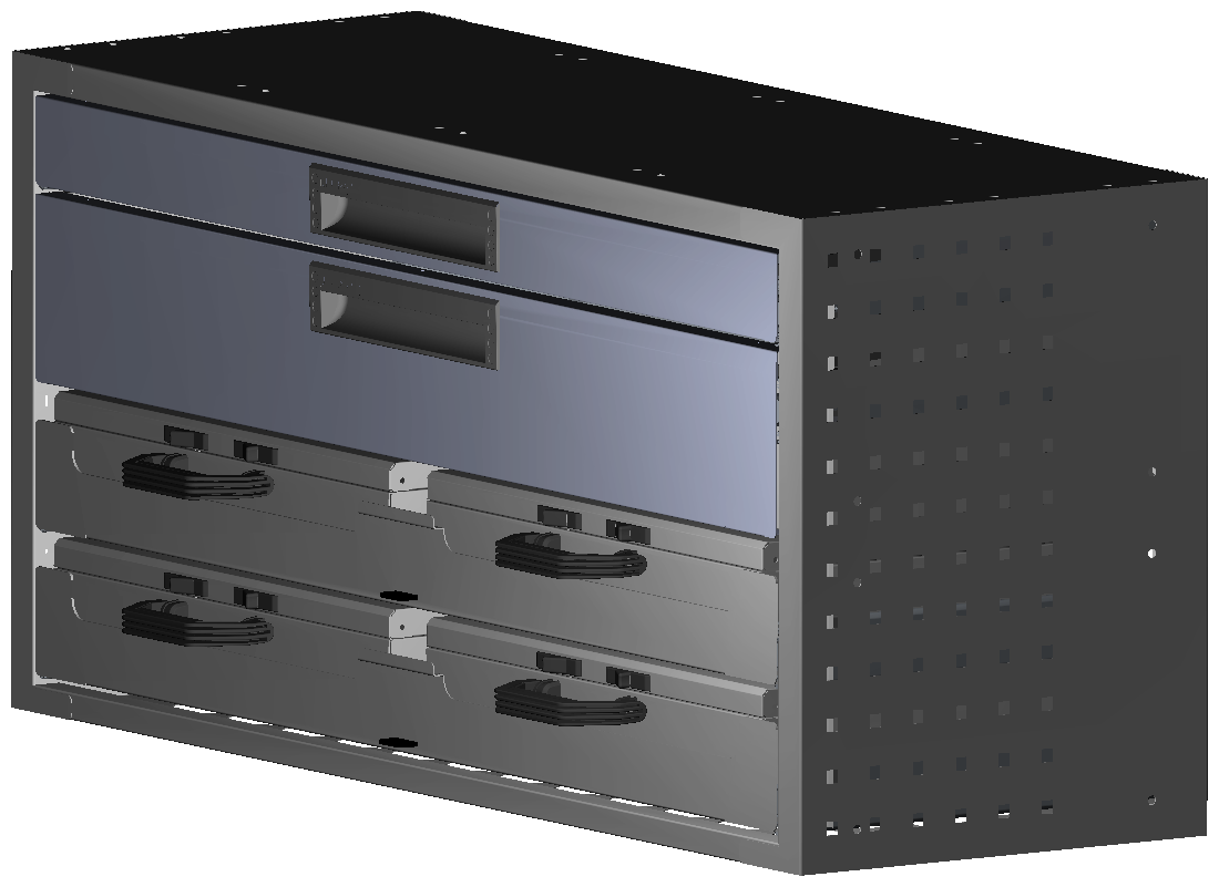 SCHUBKASTEN 1014X483X360 MIT 2 TABLAREN INKL. 2 KOFFER 6623 + 2 KOFFER 6608 + 1 SCHUBL.H66 + 1 SCHUBL.H130