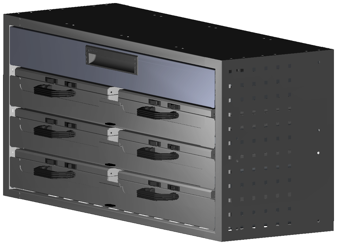 SCHUBKASTEN 1014X483X360 MIT 3 TABLAREN INKL. 2 KOFFER 6623 + 4 KOFFER 6608 + 1 SCHUBL.H100