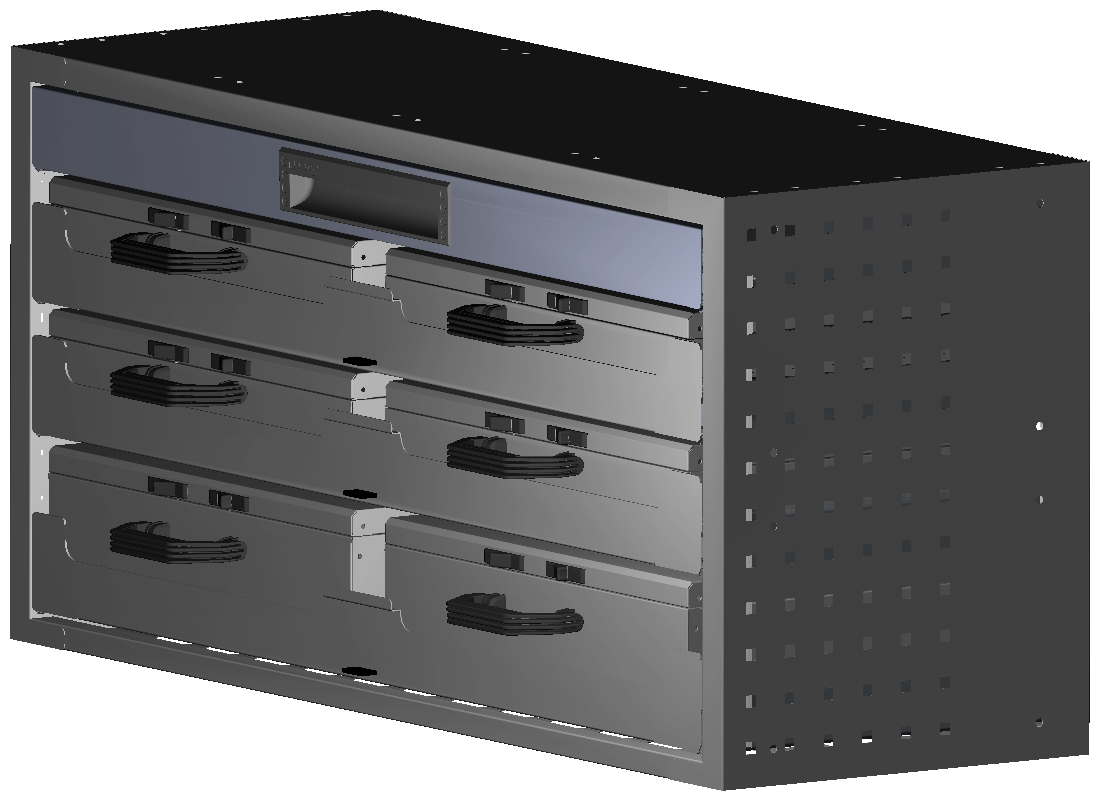SCHUBKASTEN 1014X483X360 MIT 3 TABLAREN INKL. 4 KOFFER 6623 + 2 KOFFER 10048 + 1 SCHUBL.H66