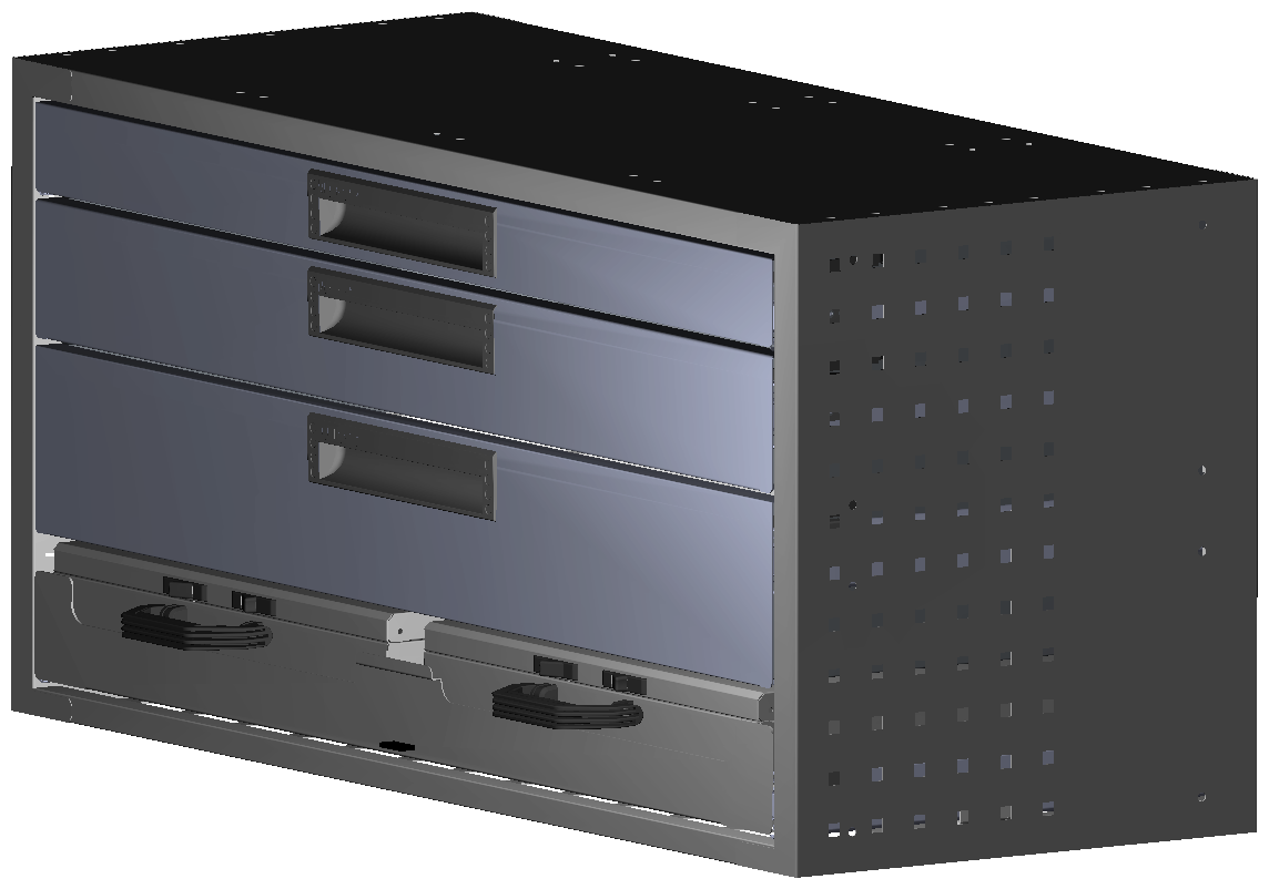 SCHUBKASTEN 1014X483X410 MIT 1 TABLAR INKL. 2 KOFFER 6623 + 1 SCHUBL.H66 + 1 SCHUBL.H100 + 1 SCHUBL.H130