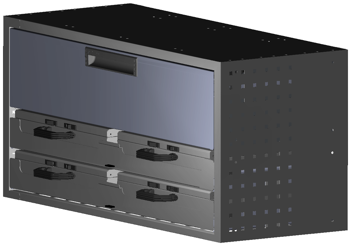 SCHUBKASTEN 1014X483X410 MIT 2 TABLAREN INKL. 2 KOFFER 6623 + 2 KOFFER 6608 + 1 SCHUBL.H200