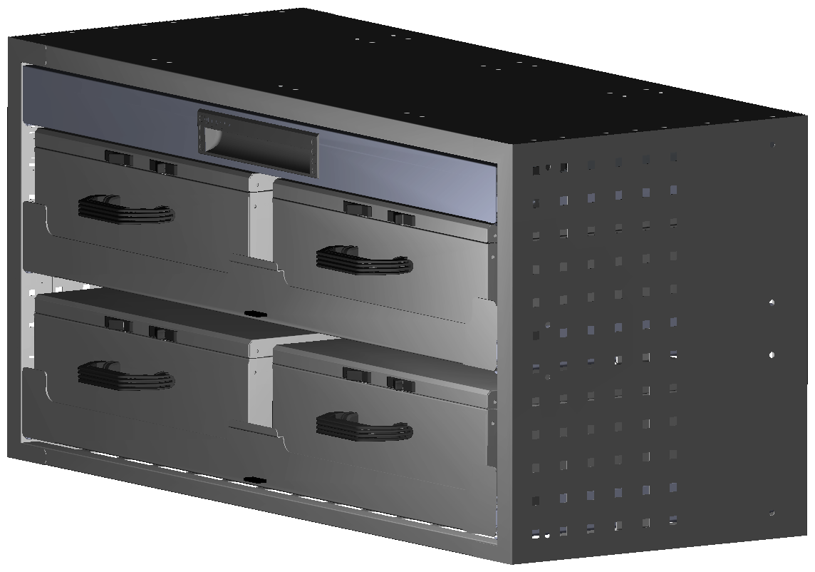 SCHUBKASTEN 1014X483X410 MIT 2 TABLAREN INKL. 2 KOFFER 13044 + 2 KOFFER 13030 + 1 SCHUBL.H66