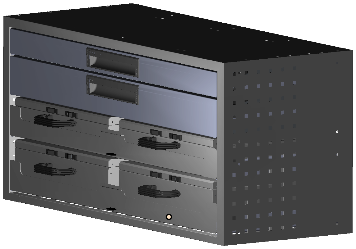 SCHUBKASTEN 1014X483X410 MIT 2 TABLAREN INKL. 2 KOFFER 6623 + 2 KOFFER 10040 + 1 SCHUBL.H66 + 1 SHUBL.H100