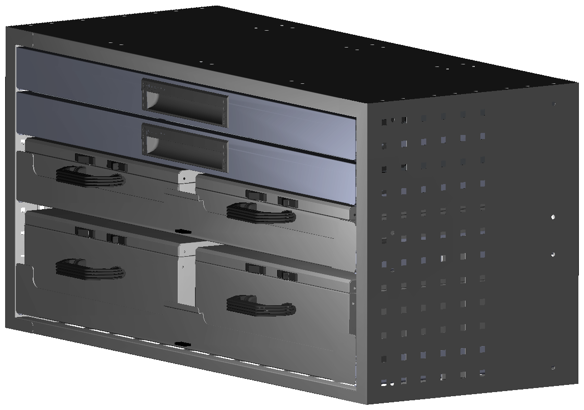 SCHUBKASTEN 1014X483X410 MIT 2 TABLAREN INKL. 2 KOFFER 6623 +  2 KOFFER 13030 + 2 SCHUBL.H66