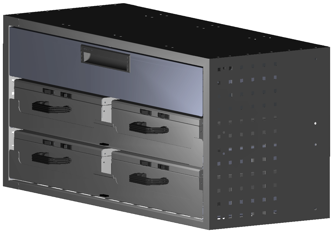 SCHUBKASTEN 1014X483X410 MIT 2 TABLAREN INKL. 2 KOFFER 10048 + 2 KOFFER 10040 + 1 SCHUBL.H130