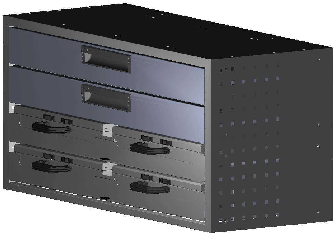SCHUBKASTEN 1014X483X410 MIT 2 TABLAREN INKL. 2 KOFFER 6623 + 2 KOFFER 6608 + 2 SCHUBL.H100