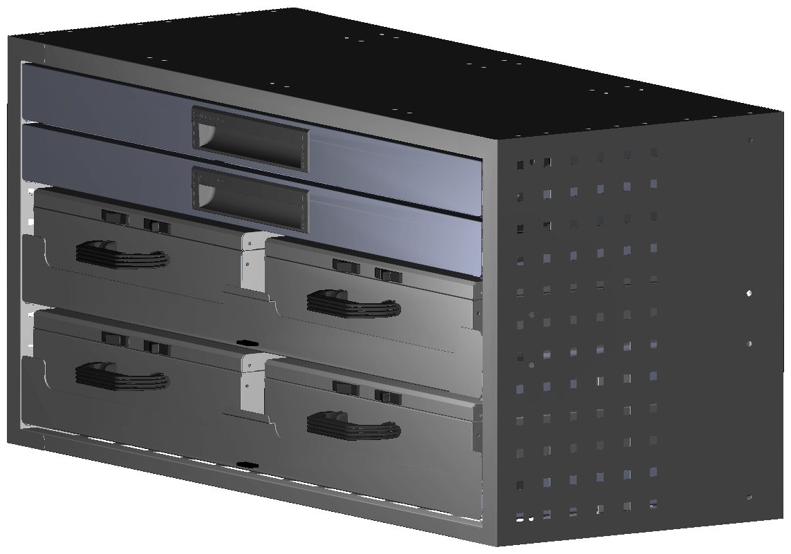 SCHUBKASTEN 1014X483X410 MIT 2 TABLAREN INKL. 2 KOFFER 10059 + 2 KOFFER 10040 +2 SCHUBL.H66