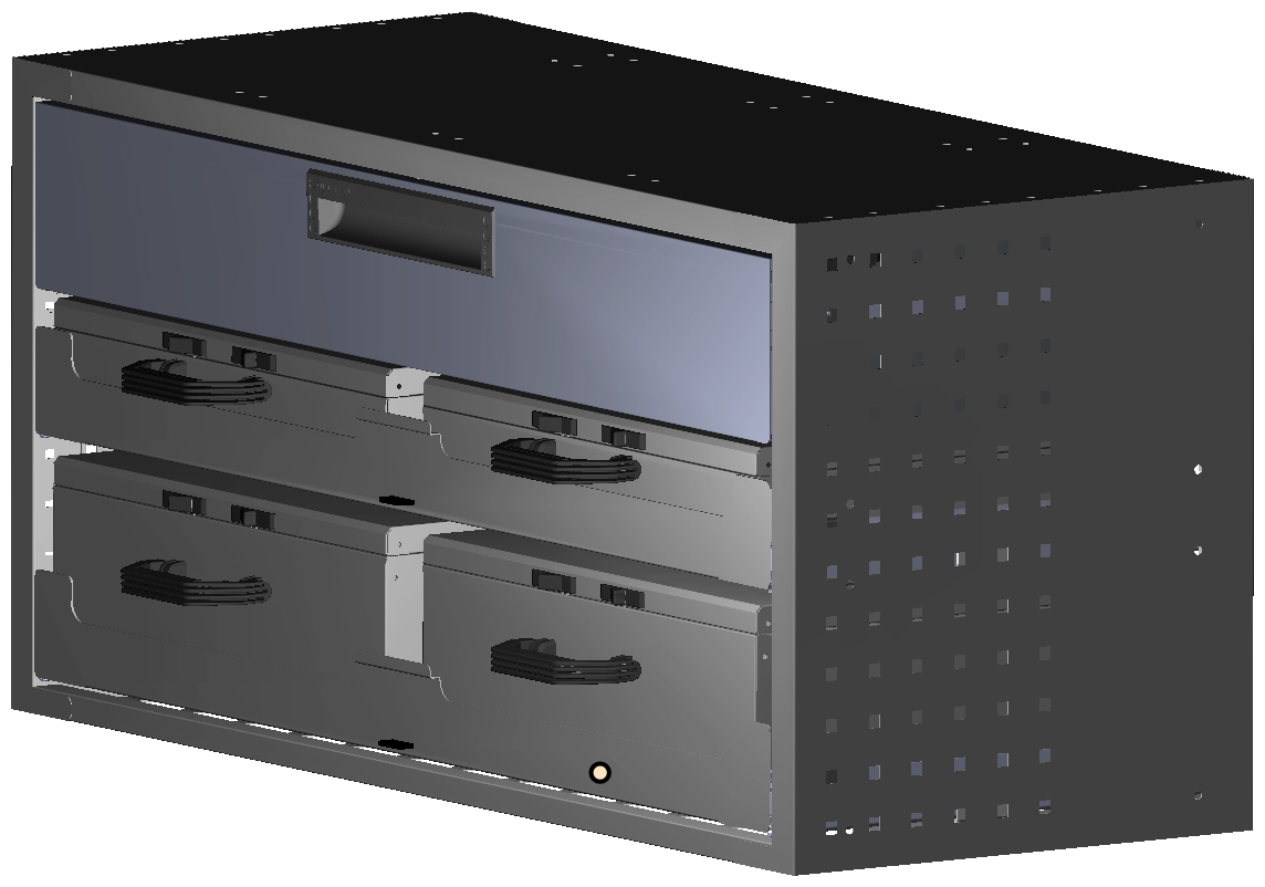 SCHUBKASTEN 1014X483X410 MIT 2 TABLAREN INKL. 2 KOFFER 13046 + 2 KOFFER 6608 + 1 SCHUBL.H130