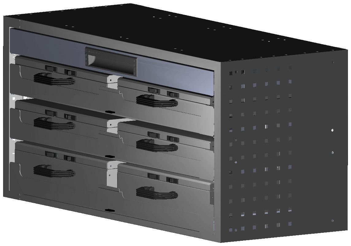 SCHUBKASTEN 1014X483X410 MIT 3 TABLAREN INKL. 4 KOFFER 6623 + 2 KOFFER 10048 + 1 SCHUBL.H66