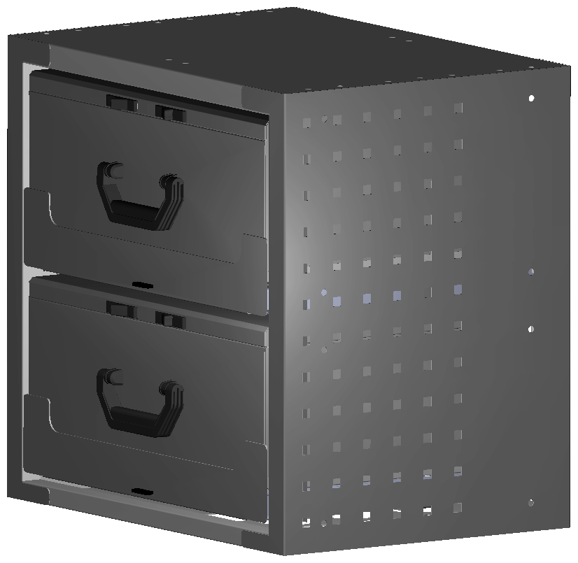 SCHUBKASTEN 507X483X360 MIT 2 TABLAREN INKL. 2 KOFFER 17300