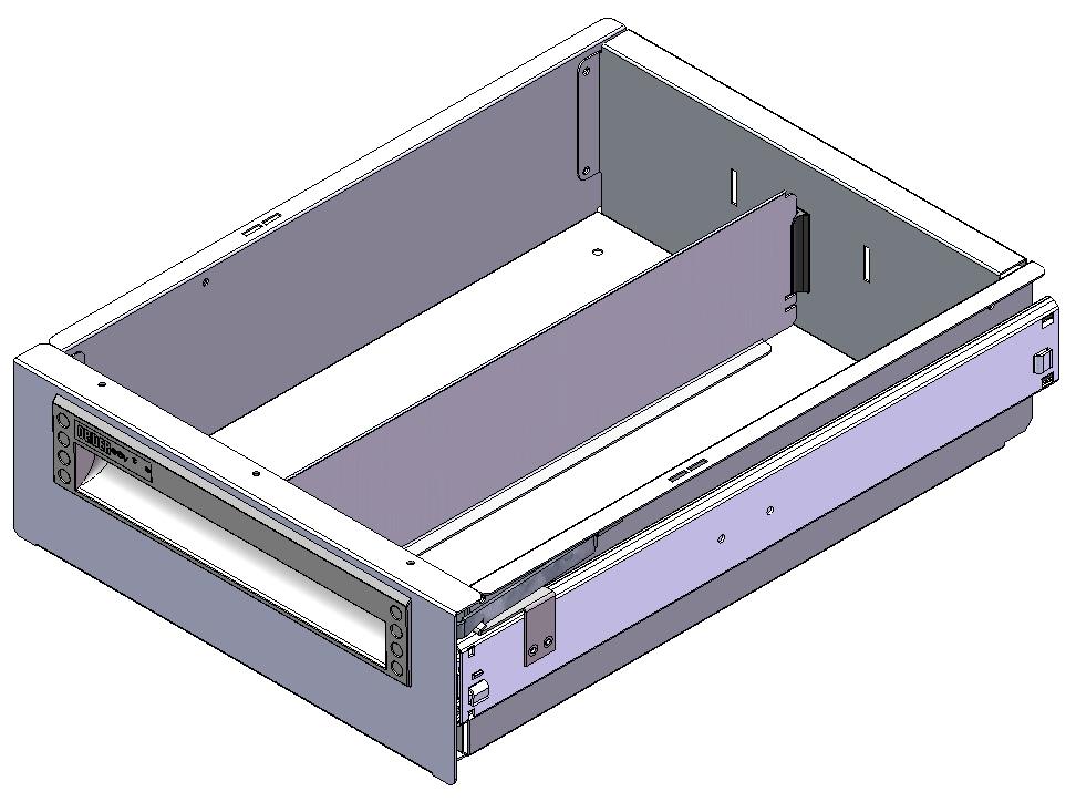 SEITLICHE SCHUBLADE 300X400 H100 MIT 1 TRENNWAND  + ANTIRUTSCHMATTE + SCHIENENPAAR