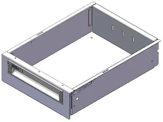 Schublade Seitlich 300 x 400 H100 aus Aluminium