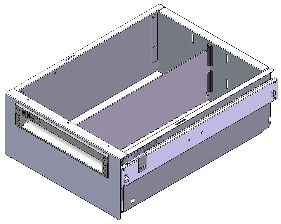 SEITLICHE SCHUBLADE 300X400 H130 MIT 1 TRENNWAND  + ANTIRUTSCHMATTE + SCHIENENPAAR