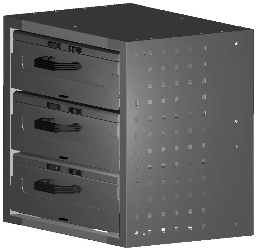 SCHUBKASTEN 507X483X360 MIT 3 TABLAREN INKL. 1 KOFFER 10048 + 2 KOFFER 10036
