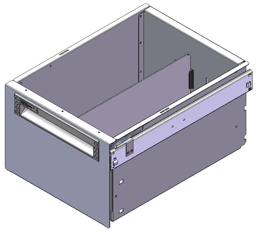 SEITLICHE SCHUBLADE 300X400 H200 MIT 1 TRENNWAND  + ANTIRUTSCHMATTE + SCHIENENPAAR