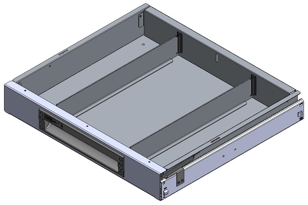 SCHUBLADE 440X400 H66 MIT 2 TRENNWXNDEN  + ANTIRUTSCHMATTE + SCHIENENPAAR