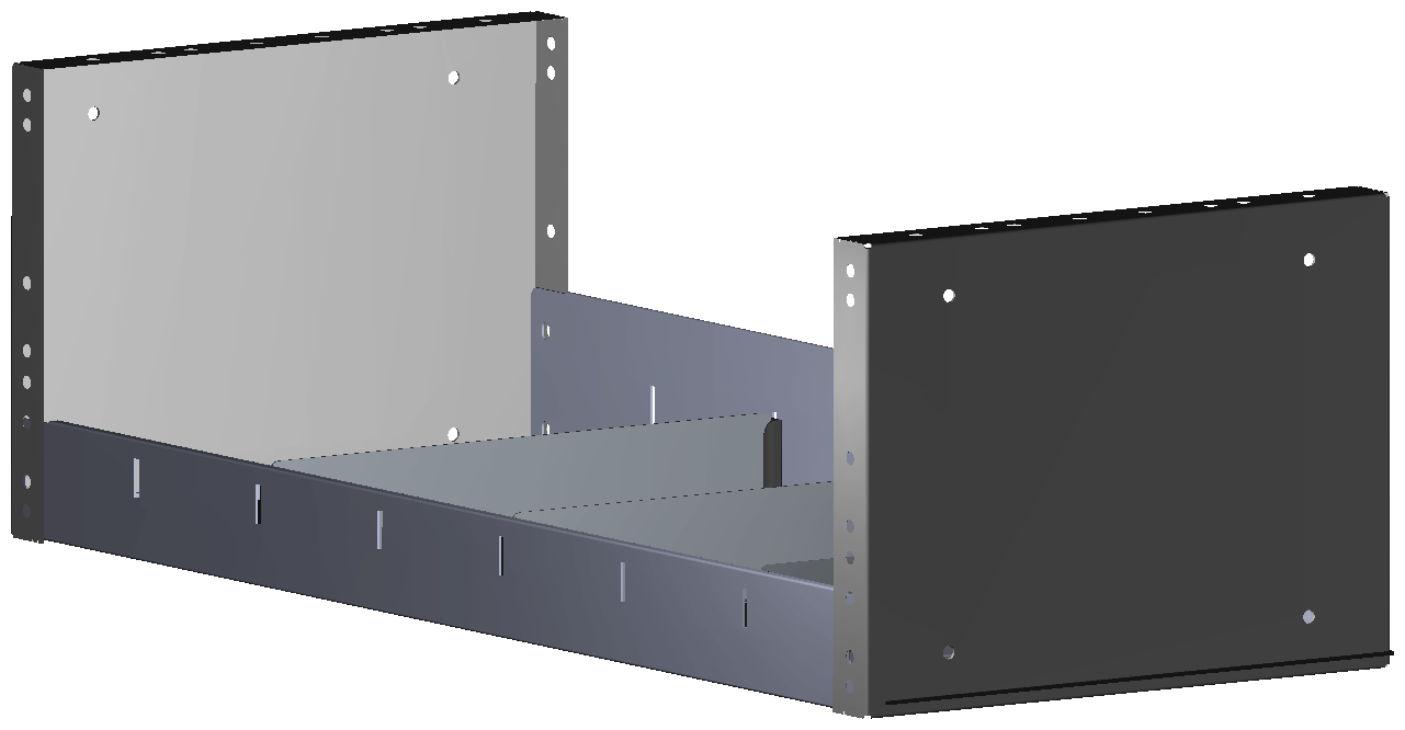 REGAL 760X241X320 MIT 3 TRENNWÄNDEN + ANTIRUTSCHMATTE