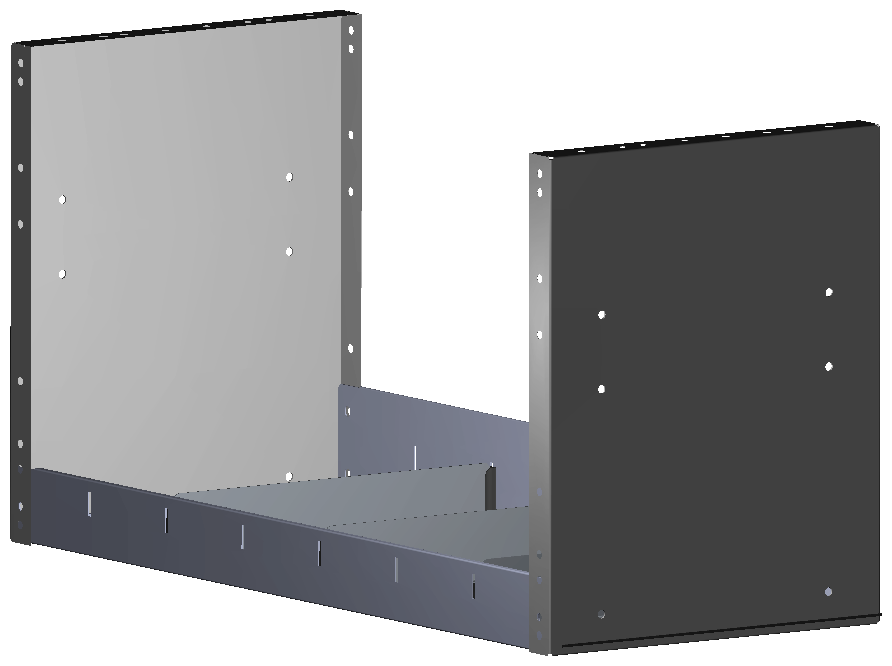 REGAL 760X402X320 MIT 3 TRENNWÄNDEN + ANTIRUTSCHMATTE