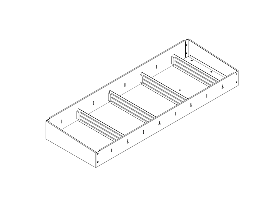 ABSCHLUSSREGAL 507X60X320 MIT 2 TRENNWÄNDEN + ANTIRUTSCHMATTE