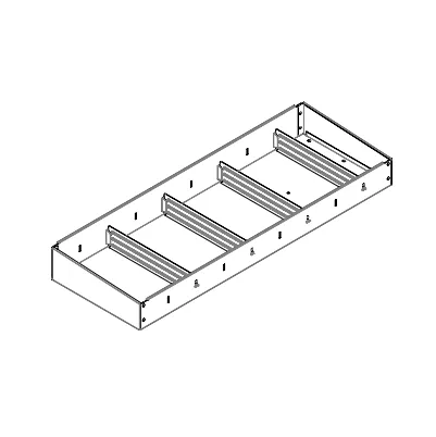 ABSCHLUSSREGAL 1.014X60X320 MIT 4 TRENNWÄNDEN + ANTIRUTSCHMATTE