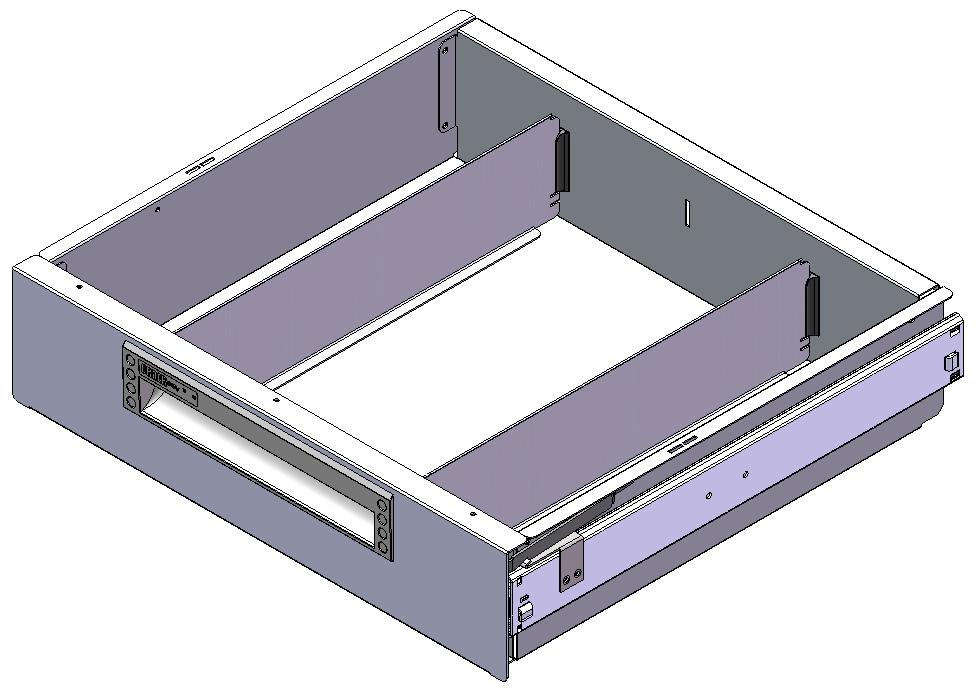 SCHUBLADE 440X400 H100 MIT 2 TRENNWXNDEN  + ANTIRUTSCHMATTE + SCHIENENPAAR