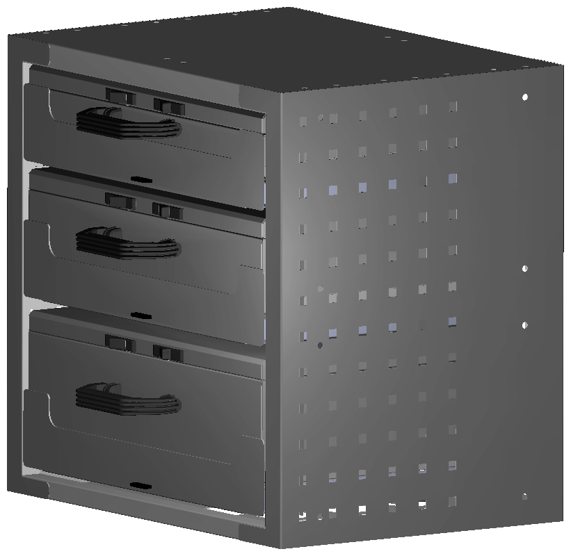 SCHUBKASTEN 507X483X360 MIT 3 TABLAREN INKL. 1 KOFFER 6623 + 1 KOFFER 10048 + 1 KOFFER 13000