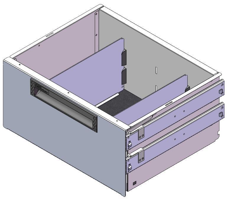 SCHUBLADE 440X400 H200 MIT 2 TRENNWXNDEN  + ANTIRUTSCHMATTE  2 SCHIENEN PAAR