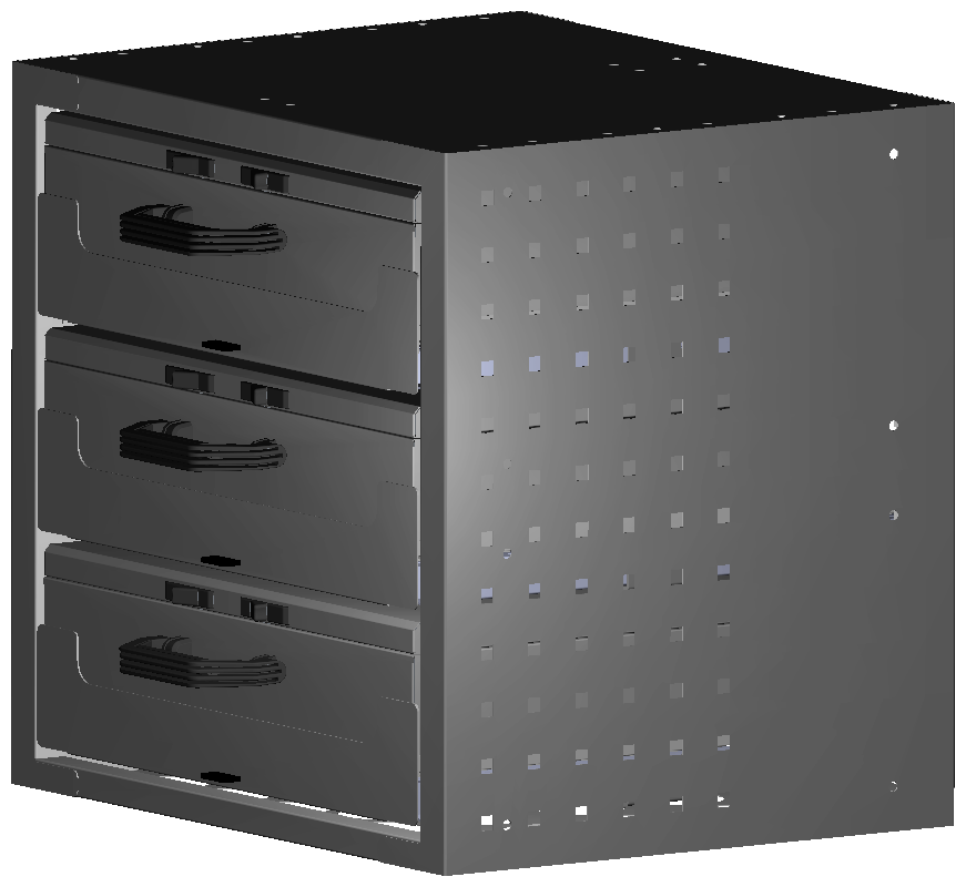 SCHUBKASTEN 507X483X410 MIT 3 TABLAREN INKL. 1 KOFFER 10048 + 2 KOFFER 10036